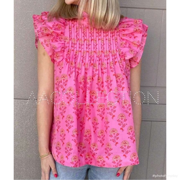 Dark Butterfly Boho Floral Print Long Sleeve Blouse